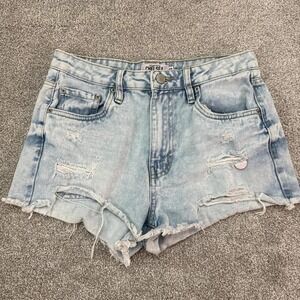 Refuge Chelsea High Rise Destructed Denim Cut Off Shorts Size 3